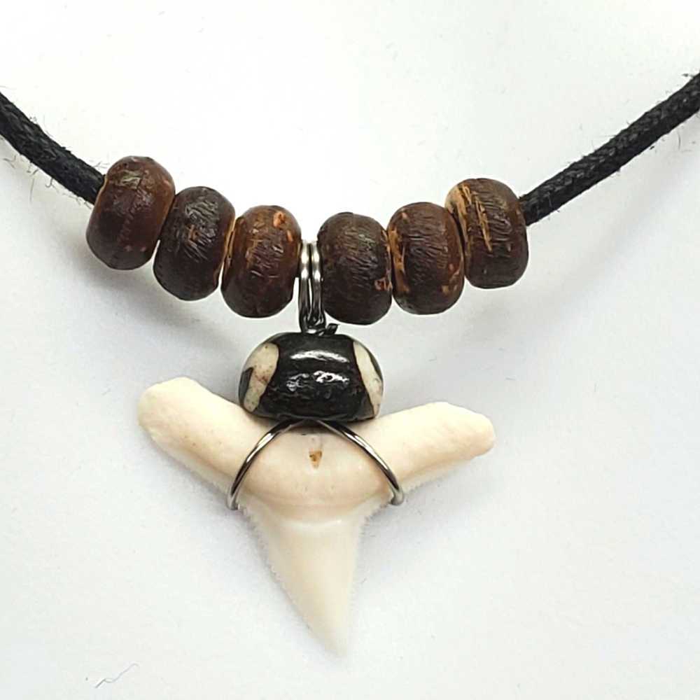 Beaded Shark Tooth Necklace Sea Beach Ocean